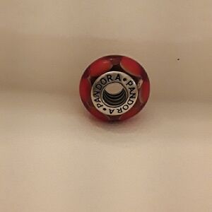 Pandora red Murano glass charm  925 ALE